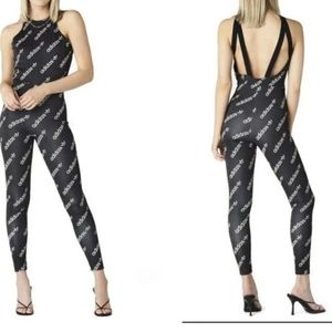 $ 100 Adidas Originals Women’s Stretch Logo Catsuit, Black Large NWT HM4890